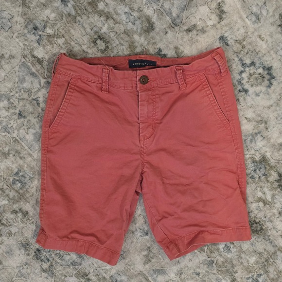 Aeropostale Pants - Aeropostale Womens Coral Pink Chino Shorts Size 27 Stretch Cotton Summer Casual